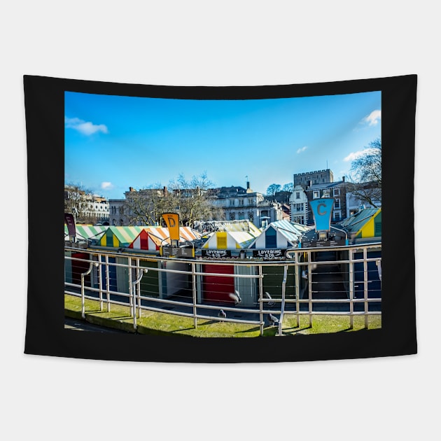 Norwich outdoor market Tapestry by yackers1