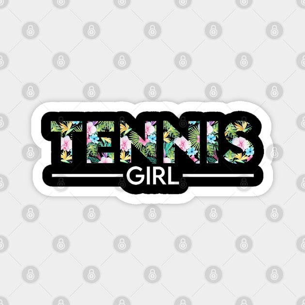 Tennis girl floral design. Perfect present for mom dad friend him or her Magnet by SerenityByAlex