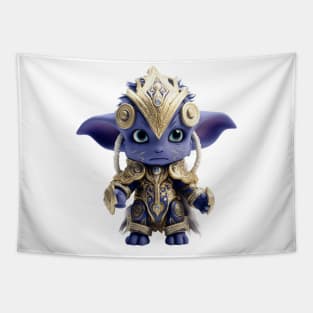 Cute Blue Alien Plushie Design Tapestry