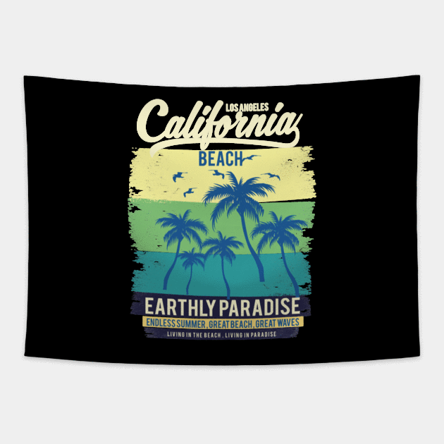 California Beach Earthly Paradise Seal Beach Tapestry by khalmer