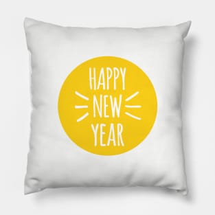 Happy new year, optimistic new year card with sun Pillow