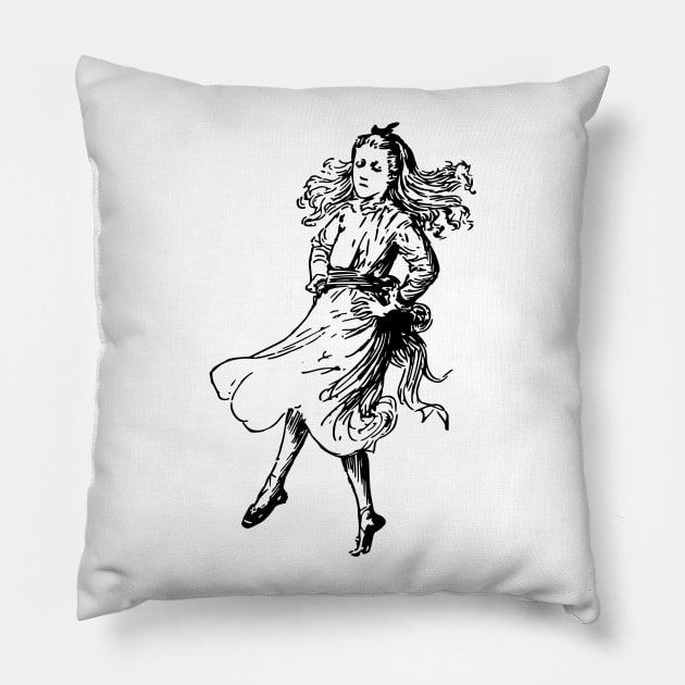 Dancing Lady Pillow by linesdesigns