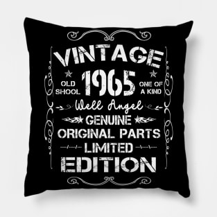 Mens Womens Retro Vintage Classic Made In 1965 tee for 56th birthday party. Pillow