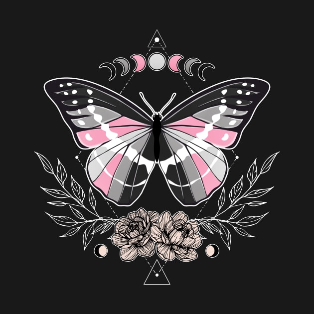 Demigirl Butterfly LGBT Pride Flag by Psitta