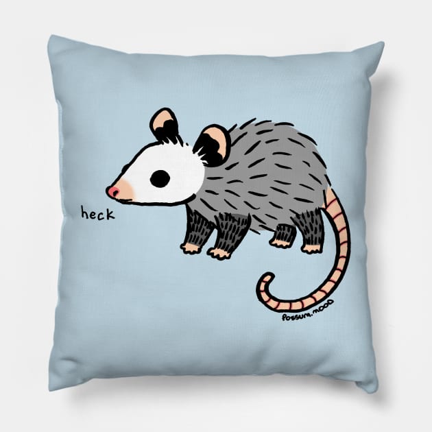 Possum opossum Heck Recolor Pillow by Possum Mood