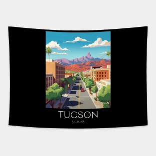 A Pop Art Travel Print of Tucson - Arizona - US Tapestry