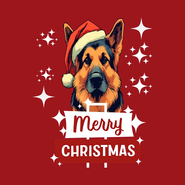 German Shepherd Merry Christmas by Binsy