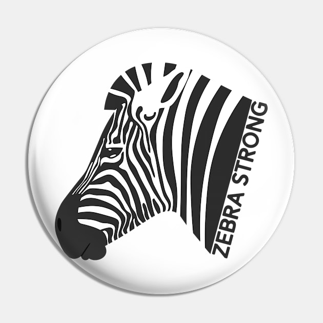 Ehlers Danlos Rare Disease Awareness Zebra Strong Pin by Jesabee Designs