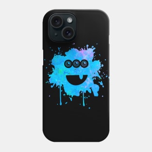 Blue Monster with Three Eyes Paint Splat Phone Case