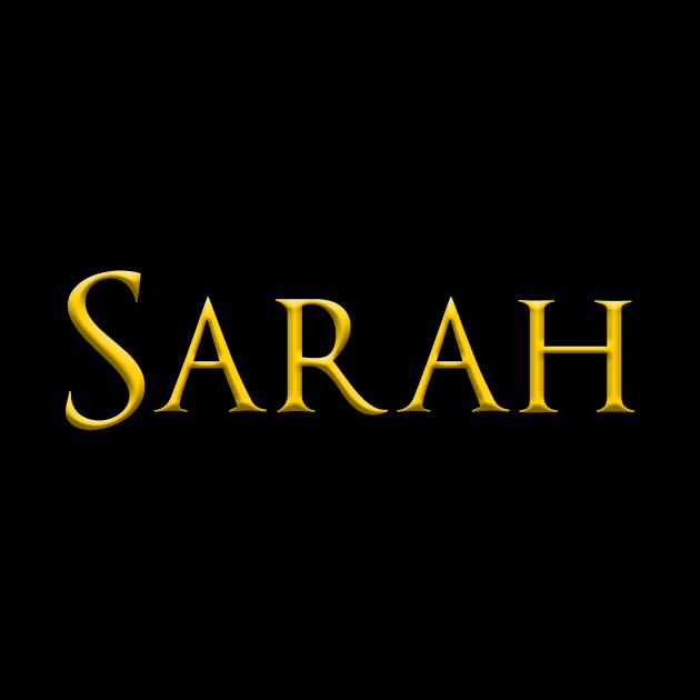 Sarah Woman Name Gold On Dark by funfun