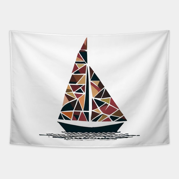 Sailing yacht | Open ocean water sport Tapestry by Viking shop