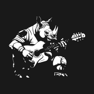 Funny Rhino playing the guitar T-Shirt