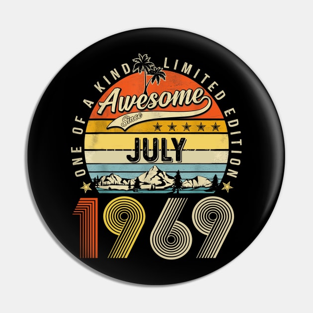 Awesome Since July 1969 Vintage 54th Birthday Pin by Tagliarini Kristi