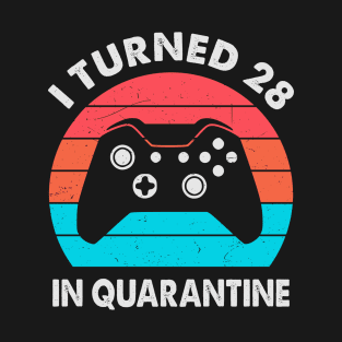 I Turned 28 In Quarantine - Retro Sunset Vintage 1992 28th Birthday Gift T-Shirt