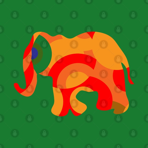 abstract geometric modern elephant art by omitay