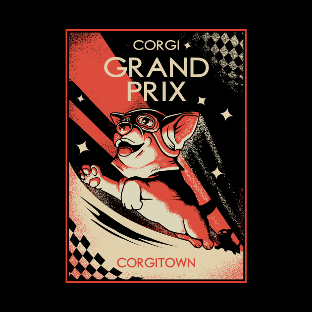 The Great Corgi Grand Prix of Corgitown by artlahdesigns