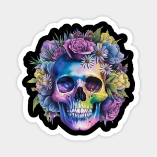 Floral Skull: Beauty and Darkness in Harmony Magnet