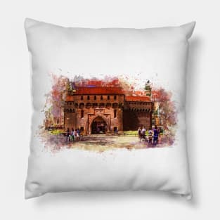 Krakow city art #krakow #cracow Pillow