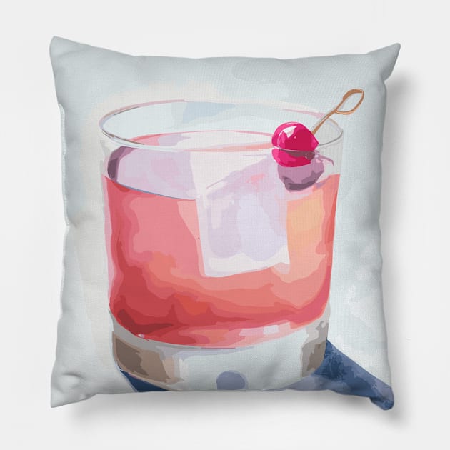 Cocktail with Cherry Pillow by maxcode