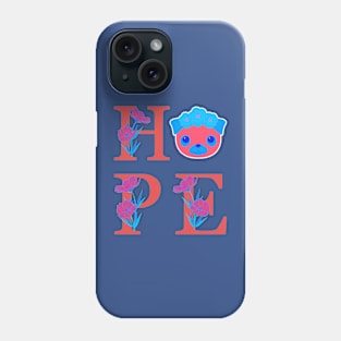 HOPE PUG DOG - Flowers - Blue Phone Case
