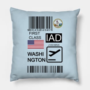 Washington DC United States travel ticket Pillow