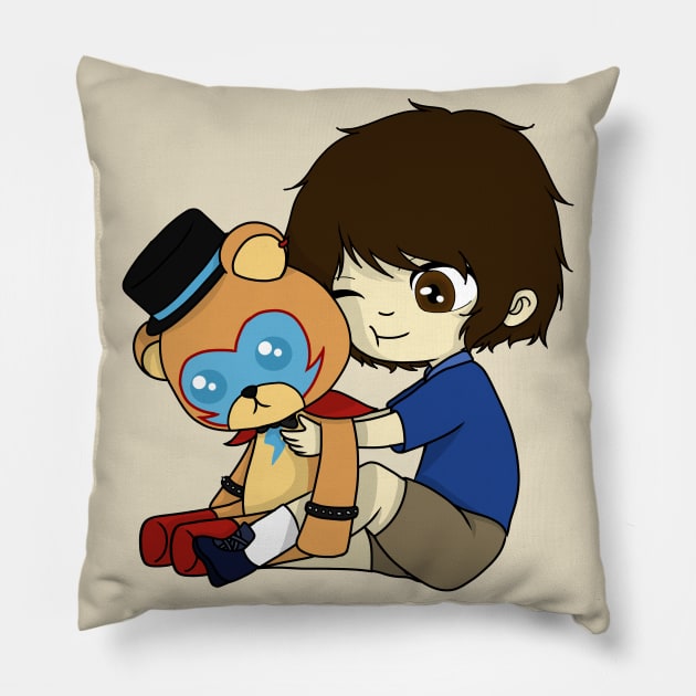 FNAF security breach (Gregory and freddy plush) Pillow by LillyTheChibi