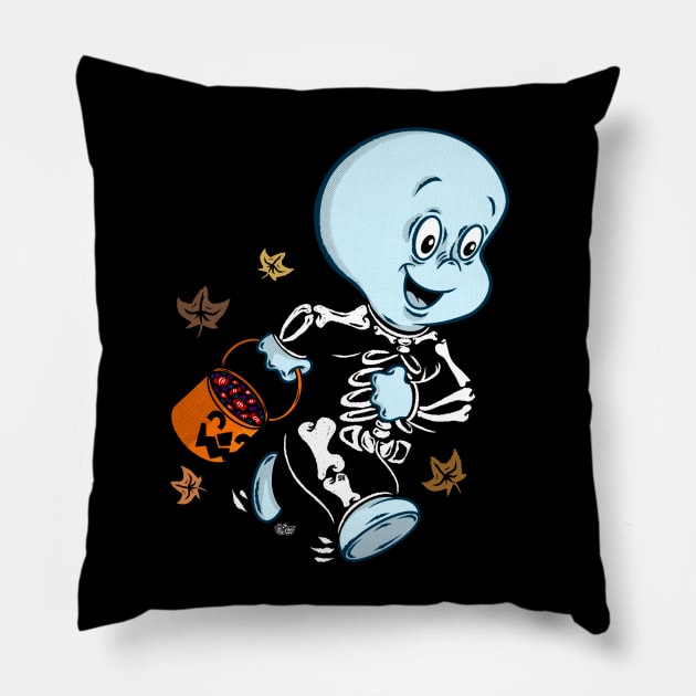 Casper Halloween Pillow by The Art of Sammy Ruiz