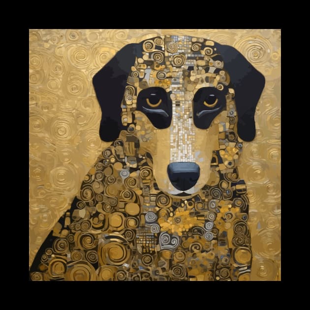 Black and Gold Klimt Dog by bragova