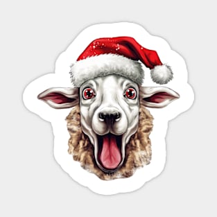 Funny Christmas Sheep Face Magnet