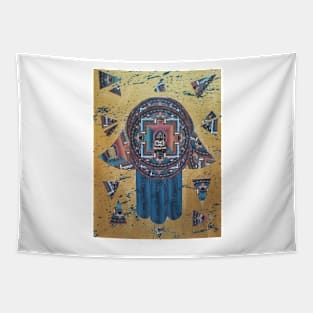 Sacred Space Hamsa by Harriette Knight Tapestry