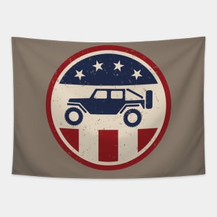 Patriotic Off Road 4wd Logo Tapestry