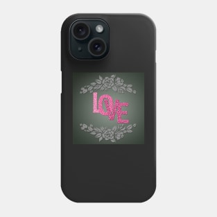 Valentine hearts on purple background Phone Case