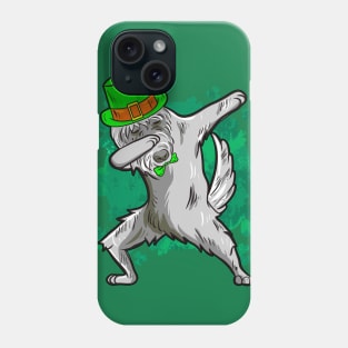 St Patricks Day Dabbing Irish Wolfhound Phone Case