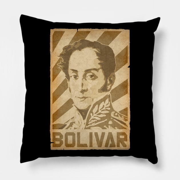 Simon Bolivar Retro Propaganda Pillow by Nerd_art