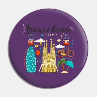 Barcelona Elements Pin