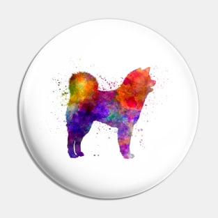 Akita Inu  dog in watercolor Pin