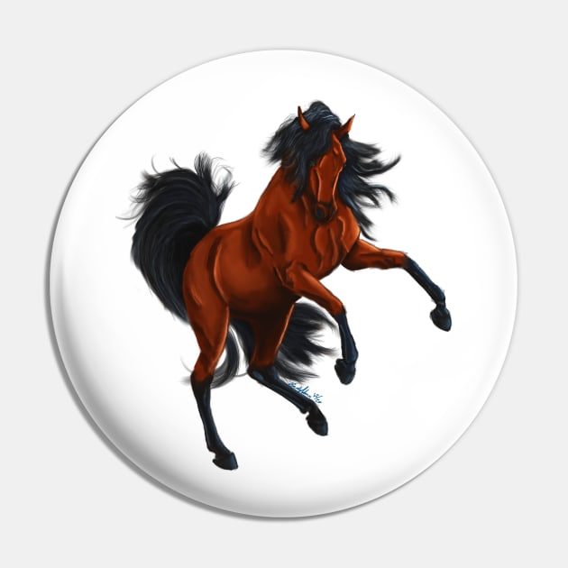 Rearing Majestic Horse Pin by BHDigitalArt