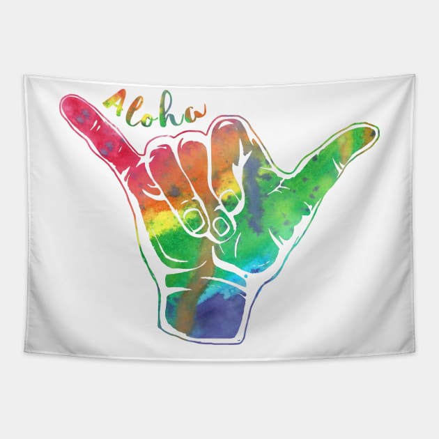 Shaka sign Tapestry by RosaliArt