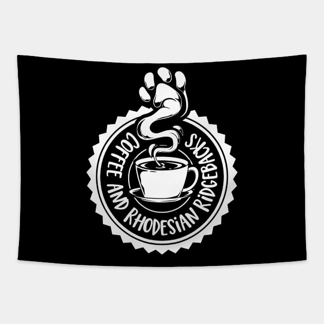 Coffee and Rhodesian Ridgebacks - Rhodesian Ridgeback Tapestry by Modern Medieval Design