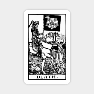 XII. Death Tarot Card | Black and white Magnet