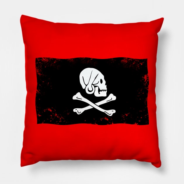 Pirate Flag Skull Pillow by Scar