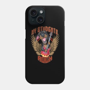 Fun Doxie playing guitar with my students rock Phone Case