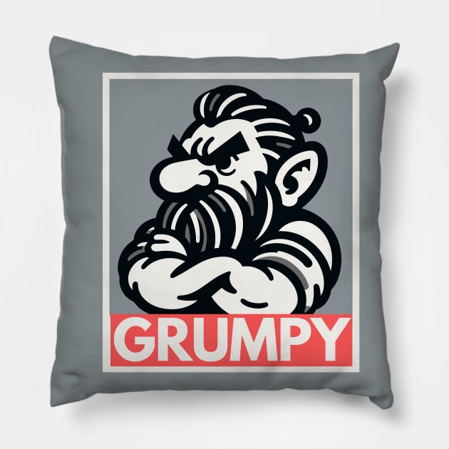 Grumpy Dwarf Silhouette Pillow by Thewondercabinet28