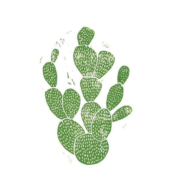 Linocut Cactus #1 by BiancaGreen