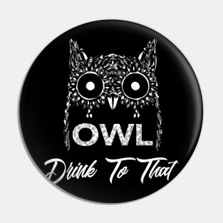 Wine Tasting Owl Art Pin