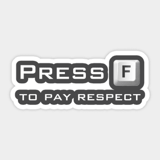 Press F Sticker for Sale by kasuluaa