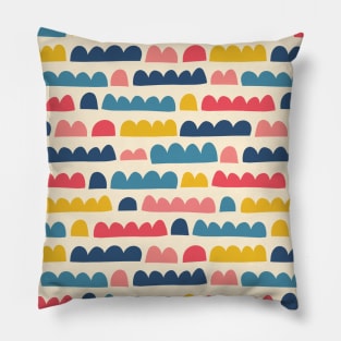 Blue Pink White Yellow Horizontal Block Shapes Pillow