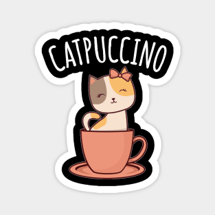 Cappuccino Cat Pun Catpuccino Magnet