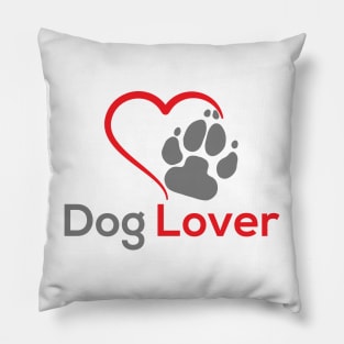 Dog Lover Quote Paw Print and Heart Pillow