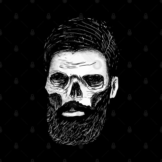 Skull with beard by DeathAnarchy